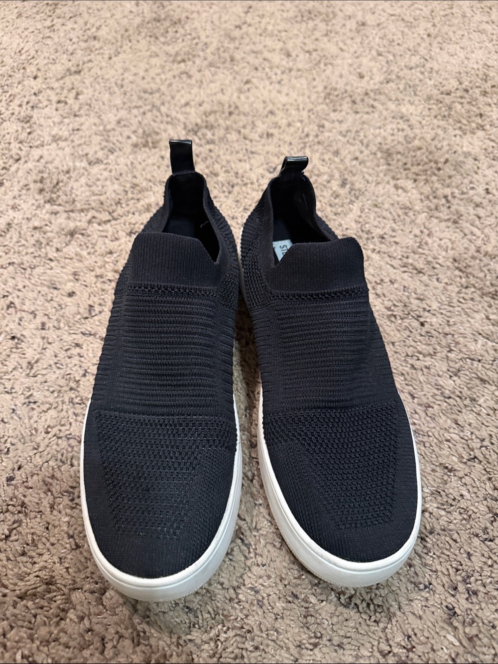 Women Slip-On Knit Sneakers - Black